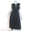 Ulla Johnson Karyn Lace-Up Flutter Sleeve Midi Dress Black Linen-Blend Size 0