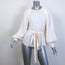 Ulla Johnson Katrine Tie-Waist Blouse Ivory Crepe Size 6 Long Sleeve Top NEW