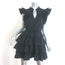 Ulla Johnson Lulua Ruffled Mini Dress Black Cotton Poplin Size 8