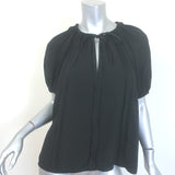 Ulla Johnson Marcelena Tie-Neck Top Black Crepe 