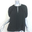 Ulla Johnson Marcelena Tie-Neck Top Black Crepe Size 4 Puff Sleeve Blouse