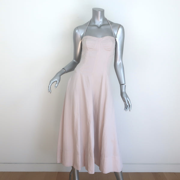 Ulla Johnson Paula Corset Midi Dress Mauve Linen-Blend Size 2 Celebrity Owned Ulla Johnson Paula Corset Midi Dress Mauve Linen-Blend Size 2 Celebrity Owned