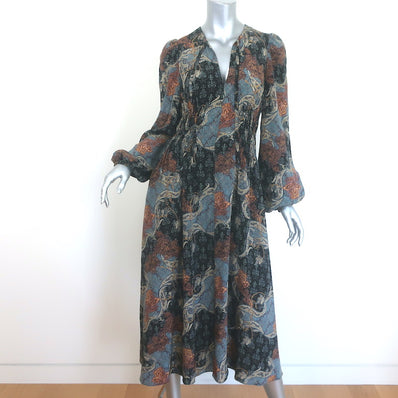 Ulla Johnson Rouen Tie-Neck Midi Dress