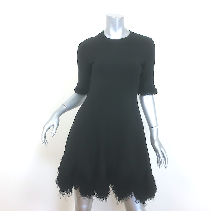 Ulla Johnson Vittoria Fringe Dress Black Stretch