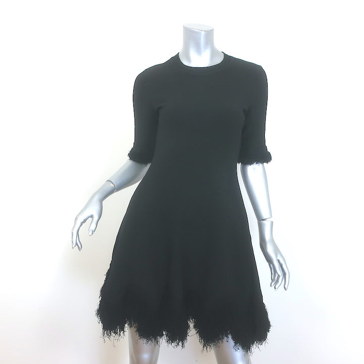 Ulla Johnson Vittoria Fringe Dress Black Stretch