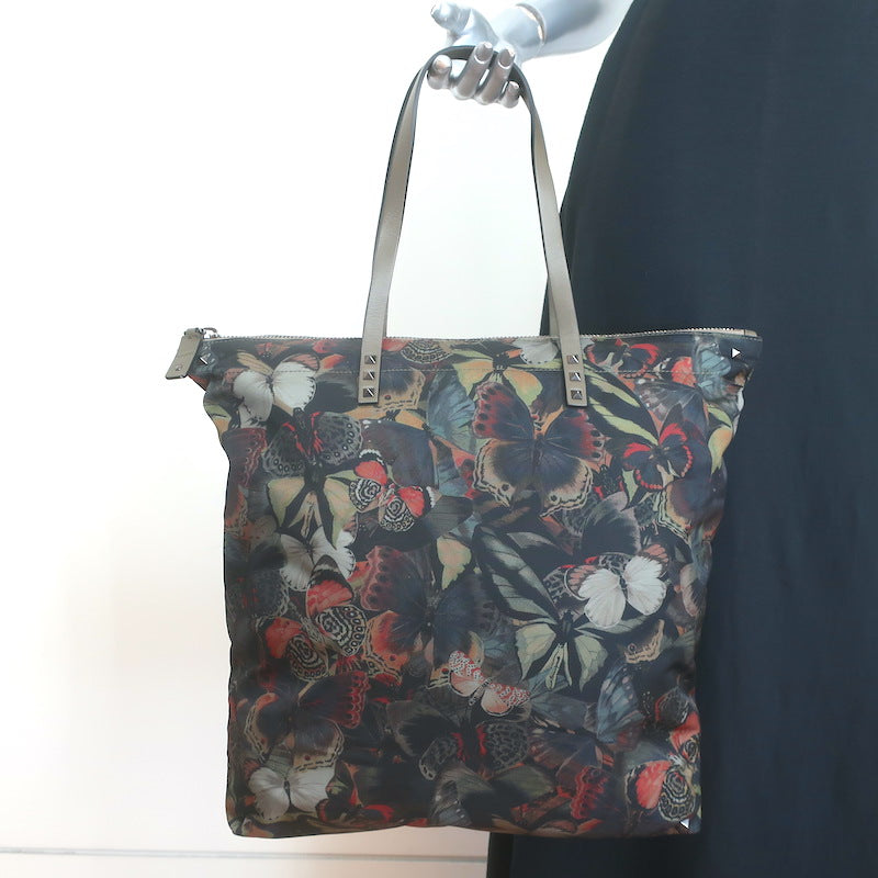Valentino Camu Butterfly Rockstud Tote 