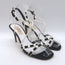Valentino Free Rockstud Crisscross Sandals Black Suede & White Leather Size 36