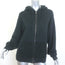 Valentino Macrame Pocket Zip-Up Logo Hoodie Sweatshirt Black Size Small