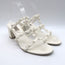 Valentino Rockstud Block-Heel Slide Sandals Cream Leather Size 39