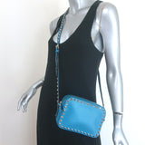 Valentino Rockstud Camera Bag Blue Leather 