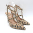 Valentino Rockstud Cheetah Print Calf Hair Pumps Gold Metallic Leather Size 37.5