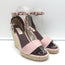 Valentino Rockstud Espadrille Wedge Sandals Light Pink Leather Size 36 NEW