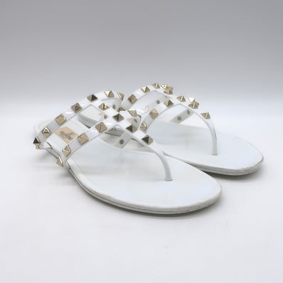 Valentino Rockstud Jelly Sandals White/Gold Size 38