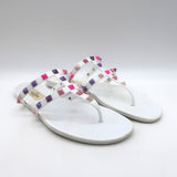 Valentino Rockstud Jelly Sandals White/Multicolor Size 38