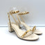 Valentino Rockstud No Limit Ankle Strap Sandals Cream Leather Size 36