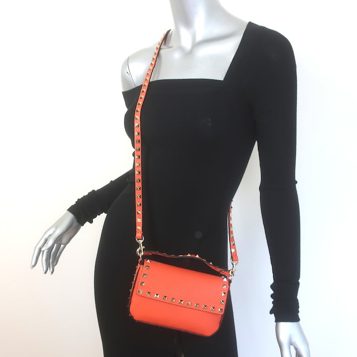 Valentino Rockstud Pouch Orange 