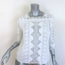Vanessa Bruno Embroidered Lace-Trimmed Blouse White Pintucked Ramie Size 42