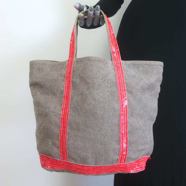 Vanessa Bruno Le Cabas Sequin-Trimmed Medium Tote