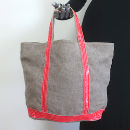 Vanessa Bruno Le Cabas Sequin-Trimmed Medium Tote
