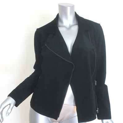 Velvet by Graham & Spencer Xandra Faux Suede Moto Jacket Black Size Small