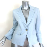 Veronica Beard Aaliyah Dickey one-button blazer, light blue linen-blend, size 4 — authentic pre-owned, gently worn