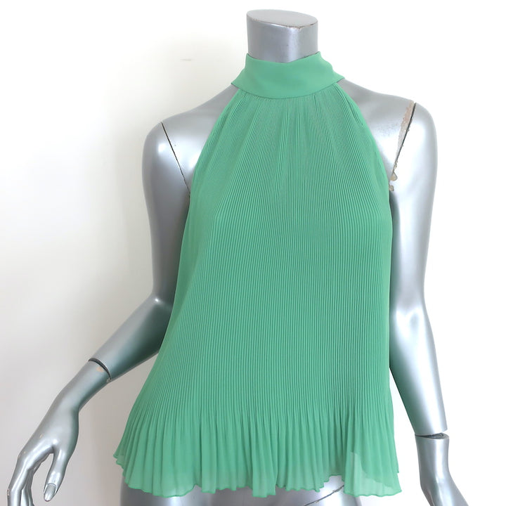 Veronica Beard Alexa Pleated Tie-Back Sleeveless Blouse