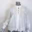 Veronica Beard Amandine Floral-Embroidered Button-Up Blouse White Size 8 NEW