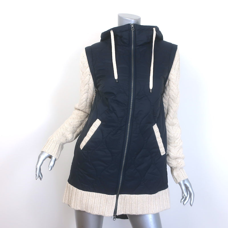 Veronica Beard Barrows Knit-Sleeve Quilted Jacket 