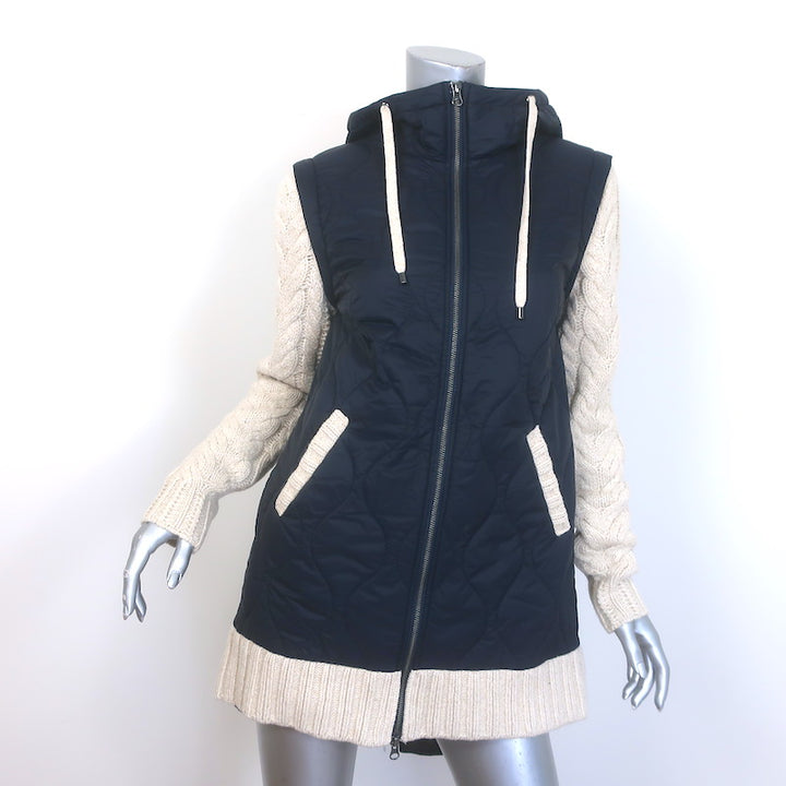 Veronica Beard Barrows Knit-Sleeve Quilted Jacket 