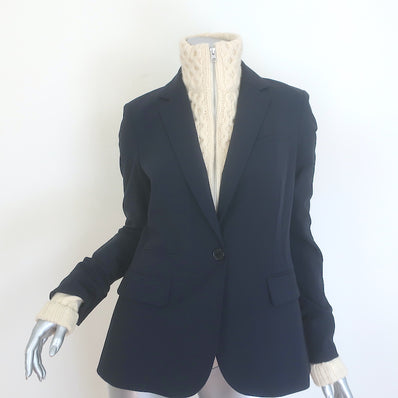 Veronica Beard Classic Blazer with Upstate Dickey Navy Stretch Wool Size 6