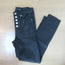 Veronica Beard Debbie Lamb Leather Button-Fly Skinny Pants Black Size 25 NEW
