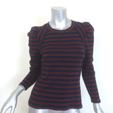 Veronica Beard Delano Striped Puff Sleeve Top