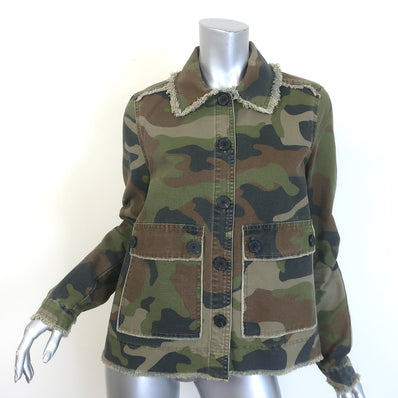 Veronica Beard JEANS Mercer Camo Print Army Jacket 