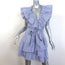 Veronica Beard Mahita Striped Ruffle Dress Blue/White Cotton Size 12