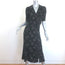 Veronica Beard Mika Short Sleeve Midi Dress Black Floral Print Silk Size 0