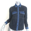 Veronica Beard Noah Colorblock Denim Shirt Black/Blue Size 00 Long Sleeve Top