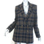 Veronica Beard Oria Plaid Dickey Jacket Navy/Tan Size 6 Double Breasted Blazer