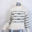 Veronica Beard Viori Striped Mock Neck Sweater Ivory/Black Size Medium