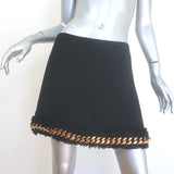 Versace Chain-Embellished Tweed Mini Skirt Black Cotton Size 42 NEW