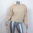 Victoria Beckham Cord-Gathered Ribbed Knit Sweater Oatmeal Wool Size Small