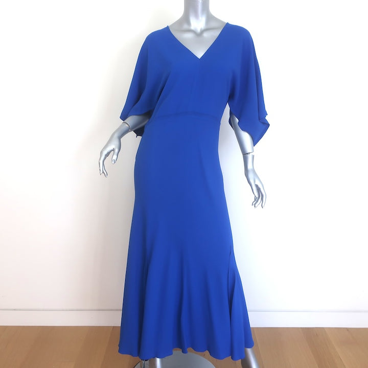 Victoria Beckham Open-Back Draped Maxi Dress Cobalt 