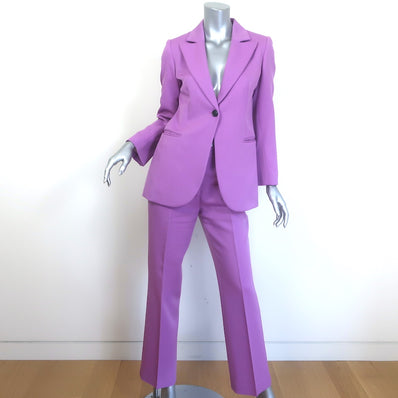 Victoria Beckham Single Breasted Suit Lavender Wool Twill Size 2/4