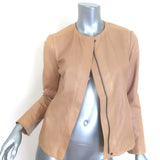 Vince perforated beige leather jacket with engineered detailing, authentic pre-owned luxury piece (size S)