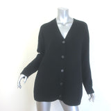 Vince Oversized V-Neck Cardigan Black Wool-Blend