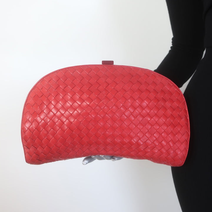 Vintage Bottega Veneta Intrecciato Large Dome Clutch 