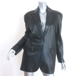 Vintage Celine Leather Blazer Black Size 40