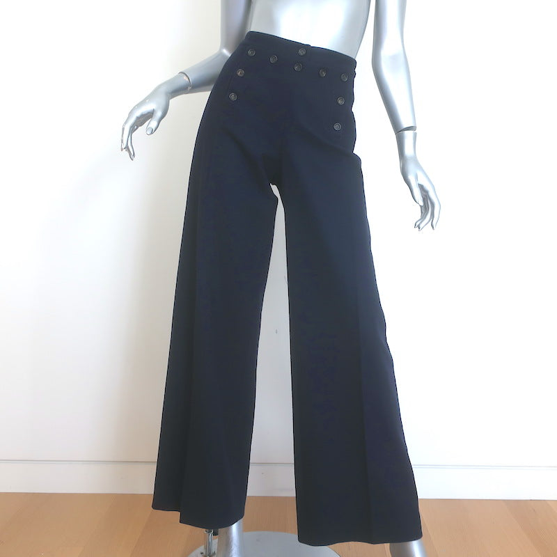 Vintage Celine Wide Leg Sailor Pants Navy 