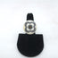 Vintage Chanel 02P CC Camellia Ring Cream & Black Resin Size 6.5