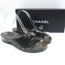 Vintage Chanel 04P Lacquered Wood CC Clog Sandals Black Patent Leather Size 39
