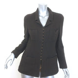 Vintage Chanel 96A Hook & Eye Tweed Jacket Dark Brown